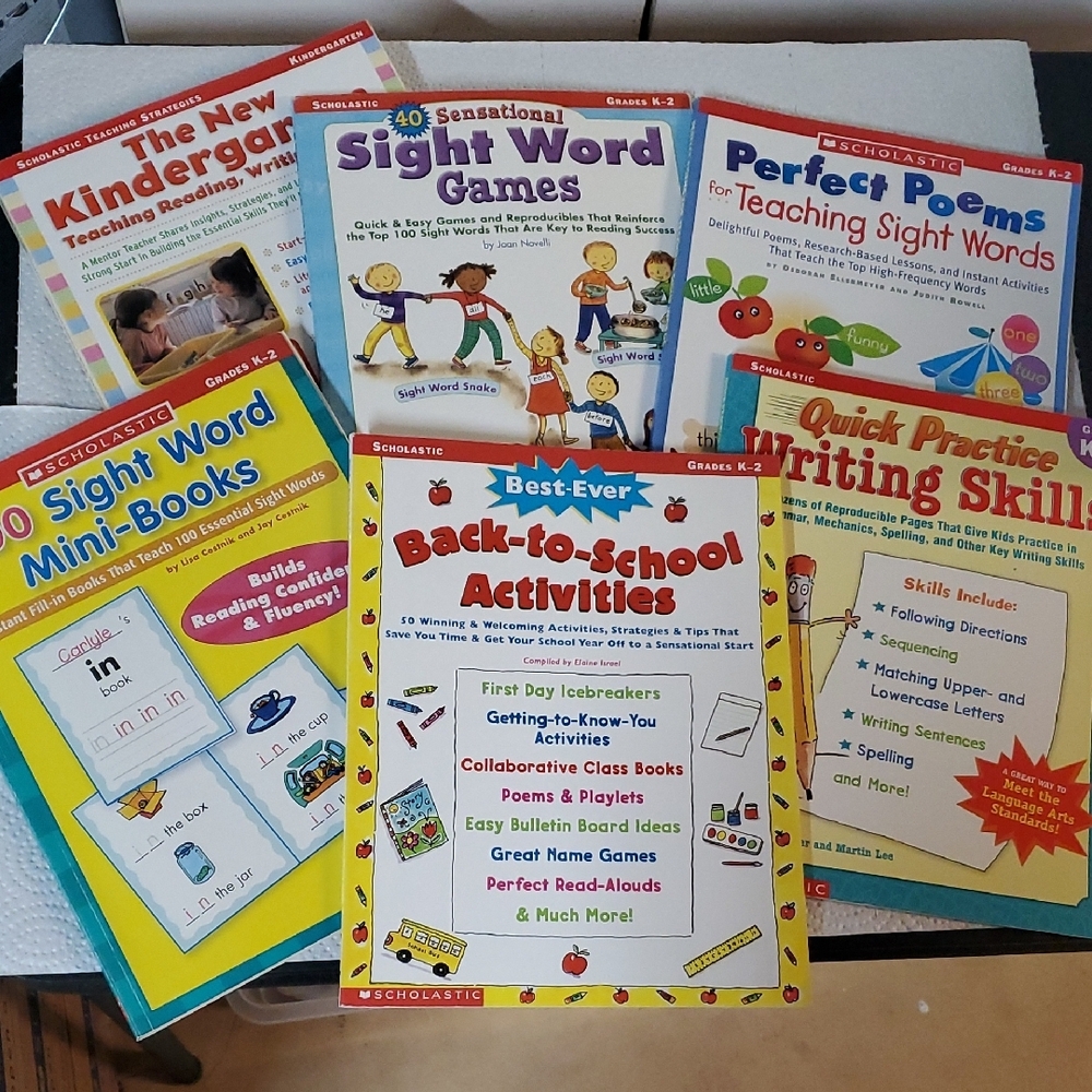 6 Scholastic Teacher Resource Books, K-2